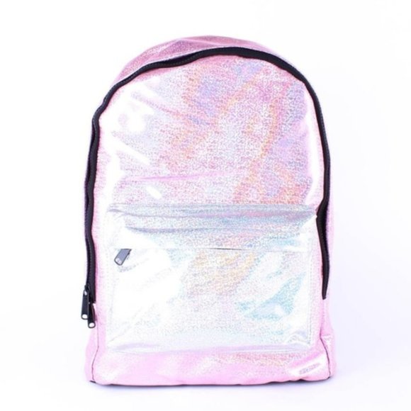 Mochila escolar Glitter Rosa y plateado